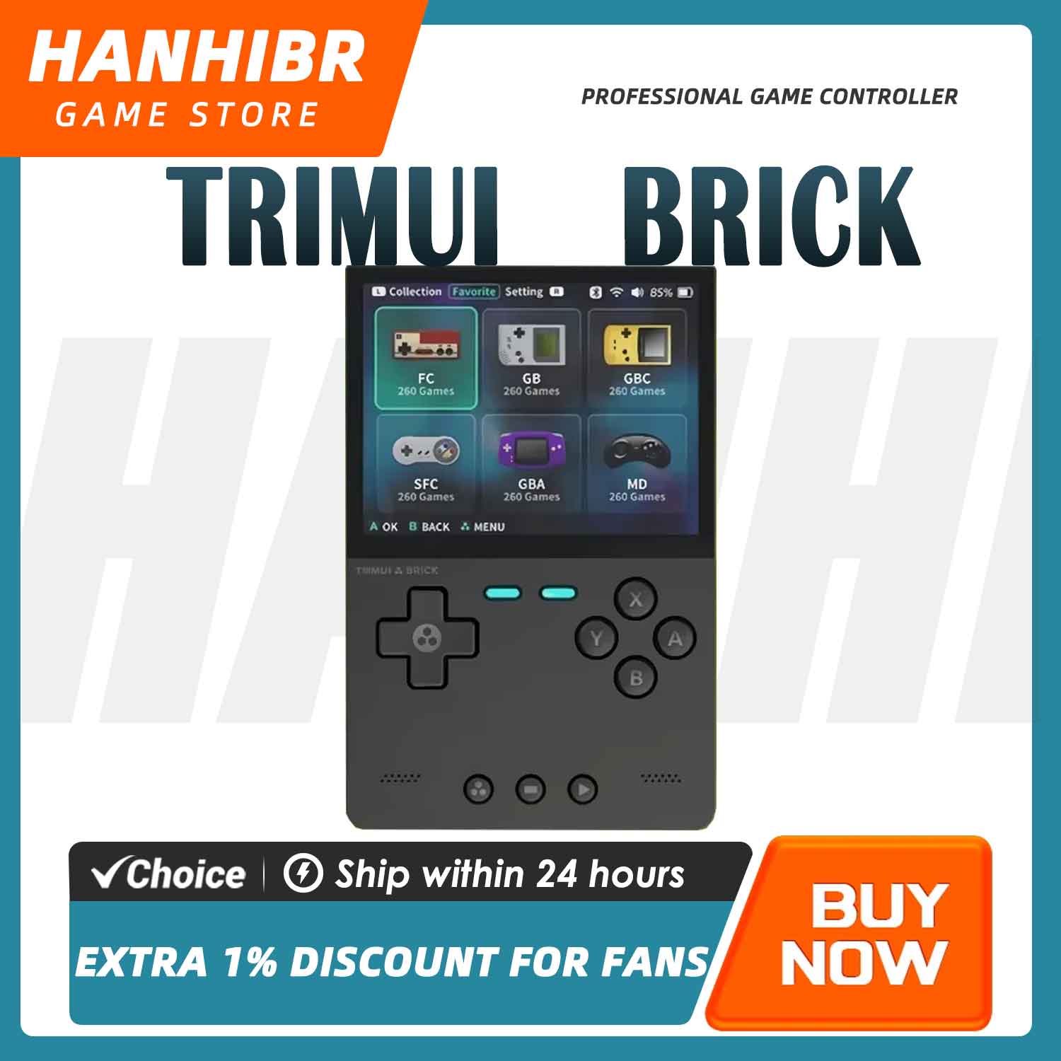 Retro Gaming Power Bank - TRIMUI BRICK CNC Metal Retro Handheld
