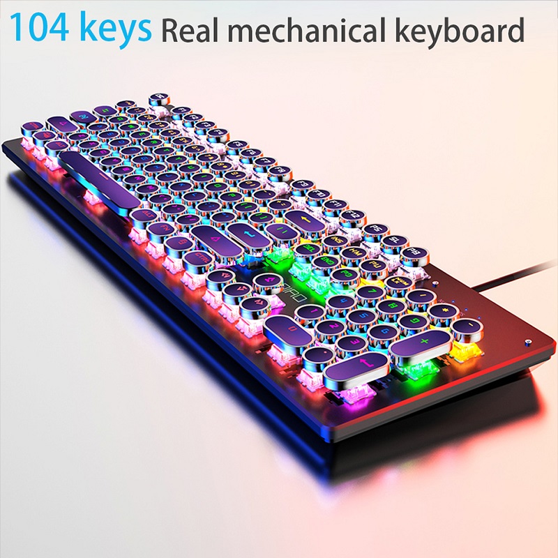 Retro Gaming Realm - Retro Punk Mechanical Keyboard Blue Black