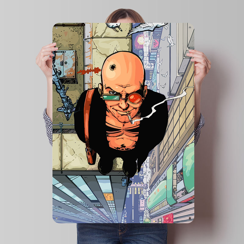 Retro Gaming On - Bald Man Smoking on a Rooftop