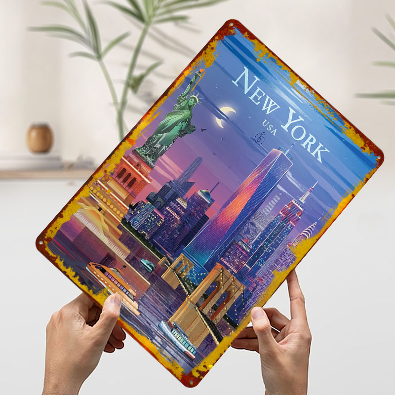 New York City Skyline Tin Post - đánh giá và giá Retro Gaming York