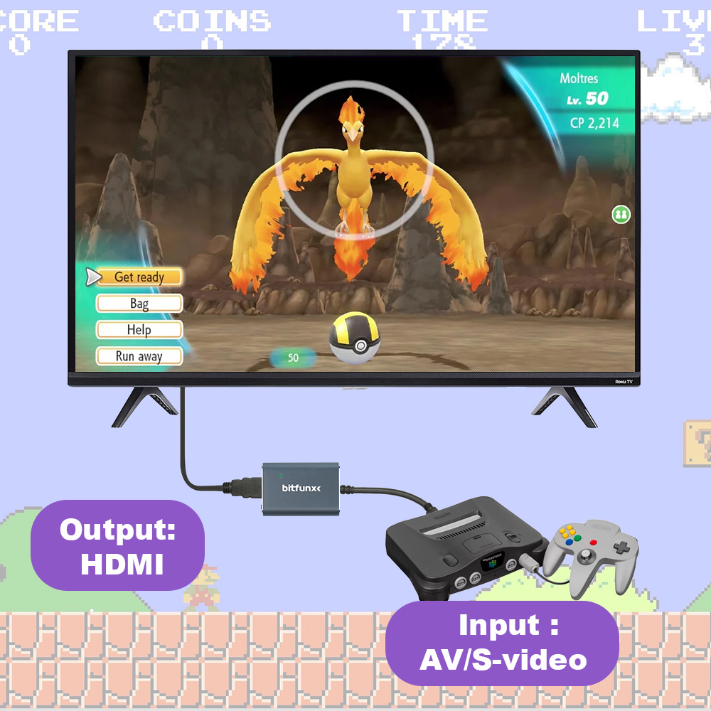 Bitfunx 720P Svideo / AV To HD - đánh giá và giá Retro Gaming Hdmi