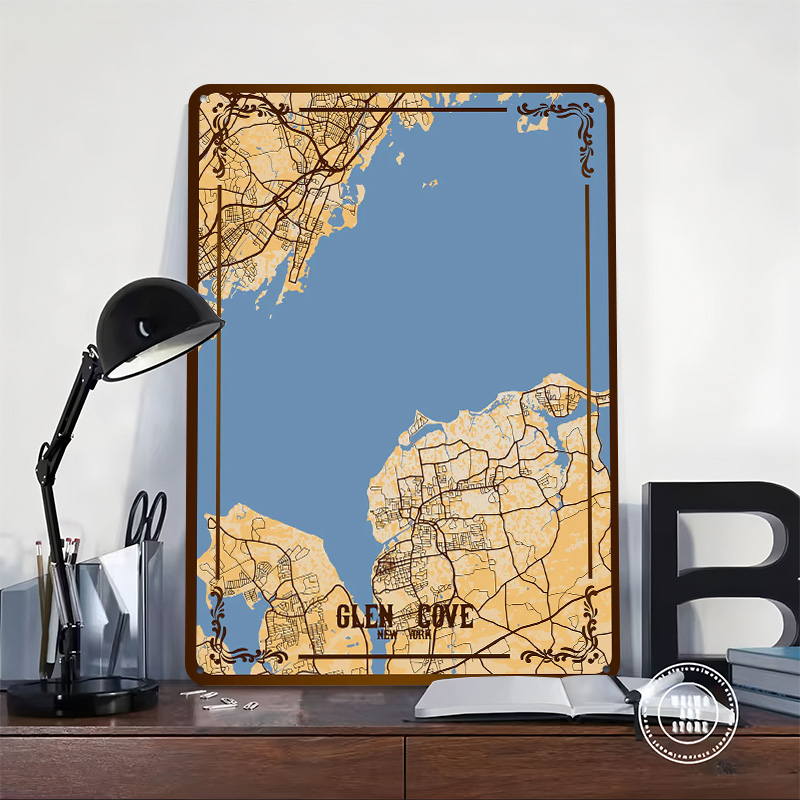Glen Cove New York Map Tinplat - đánh giá và giá Retro Gaming York