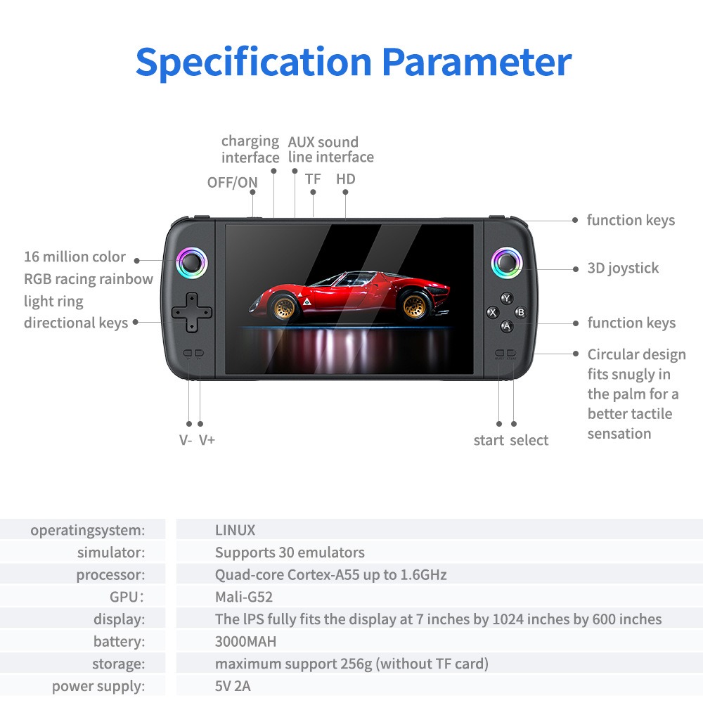 NEW M27 7 Inch IPS Screen  Han - đánh giá và giá Retro Gaming Power Bank